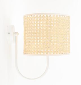 Lampa ścienna z rattanowym abażurem Tunis