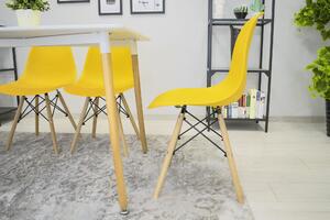EMWOmeble Żółte krzesło skandynawskie OSAKA 3547 nogi naturalne / 4 sztuki