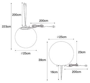 Zewnetrzna Nowoczesna zewnętrzna lampa wisząca biała 25 cm IP65 - Nura Oswietlenie zewnetrzne