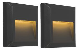 Zestaw 2 Nowoczesnych kinkietów ciemnoszarych, w tym LED - Gem 2 Oswietlenie wewnetrzne