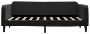 Sofa z materacem do spania, czarna, 90x190 cm, aksamit