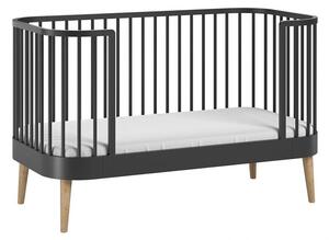 Luksusowe łóżeczko dziecięce z materacem PRINCIPAL 140x70 cm czarne