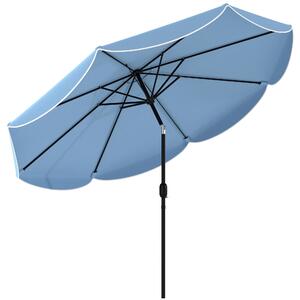 Parasol Outsunny, średnica 265 cm, parasol balkonowy i plażowy z możliwością regulacji kąta nachylenia w 3 stopniach