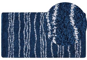 Dywan prostokątny shaggy wzór w paski 80 x 150 cm polipropylen niebieski Tashir Beliani