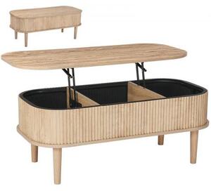 VEVOR Stolik kawowy z regulacją wysokości 1000x480x405-545 mm, stolik do salonu ze schowkiem, rozkładany stolik kawowy w stylu Mid-Century z płyty MDF, stolik z podnoszonym blatem do domu i biura, drewno naturalne