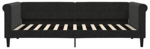 Sofa z materacem do spania, czarna, 90x200 cm, aksamit