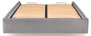 Szary korpus łóżka tapicerowanego welurem - Rimoso