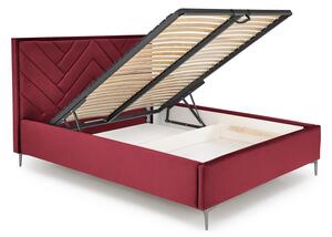 Bordowy korpus łóżka tapicerowanego - Rimoso
