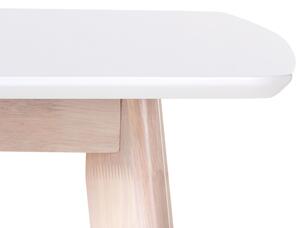 Stół do jadalni biały skandynawski drewniane nogi 150 x 90 cm Santos Beliani