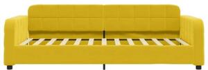 Sofa z materacem do spania, żółta, 100x200 cm, aksamit