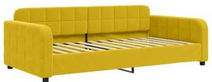 Sofa rozsuwana, żółta, 100x200 cm, aksamit