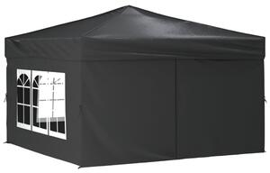 Składany namiot imprezowy ze ściankami, antracytowy, 3x3 m