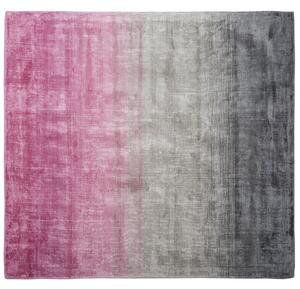 Dywan z wiskozy do salonu 200 x 200 cm efekt ombre różowo-szary Ercis Beliani