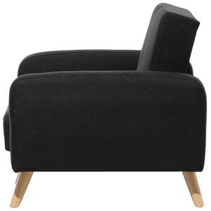 Retro fotel rozkładany szeroki z funkcją spania tapicerowany czarny Florli Beliani