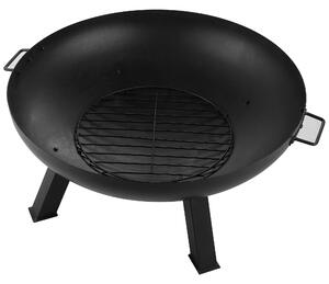 Palenisko ogrodowe grill stalowe na węgiel drewno okrągłe ø 76 cm czarne Sempu Beliani