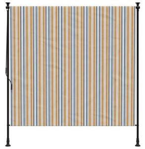 Roleta zewnętrzna, żółto-biała, 150x270 cm, tkanina i stal