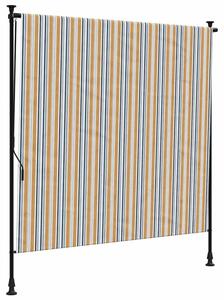 Roleta zewnętrzna, żółto-biała, 150x270 cm, tkanina i stal