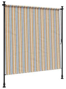 Roleta zewnętrzna, żółto-biała, 150x270 cm, tkanina i stal