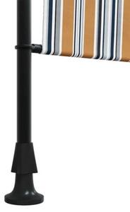 Roleta zewnętrzna, żółto-biała, 150x270 cm, tkanina i stal