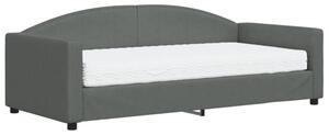Sofa z materacem, ciemnoszara, 90x190 cm, tkanina