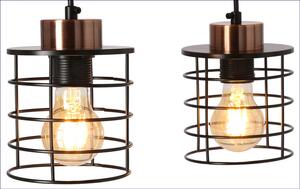 Czarna industrialna podwójna lampa wisząca - K099-Fario