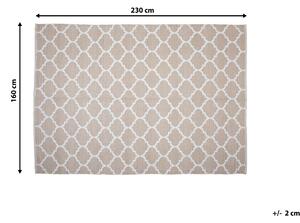 Dwustronny dywan zewnętrzny wewnętrzny 160x230cm marokańska koniczyna beżowy Aksu Beliani