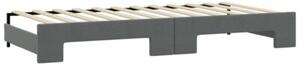 Sofa rozsuwana z materacami, ciemnoszara, 80x200 cm, tkanina