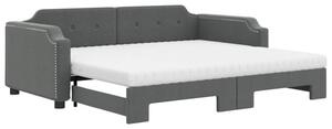 Sofa rozsuwana z materacami, ciemnoszara, 80x200 cm, tkanina