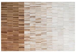 Skórzany dywan prostokątny 160 x 230 cm patchwork szyty ręcznie beżowy Yagda Beliani