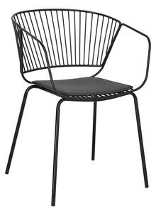 Czarne metalowe krzesło z poduszką - Salnar