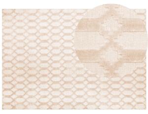 Nowoczesny dywan tkany ręcznie beżowy wiskoza geometryczny 160 x 230 cm Cizre Beliani