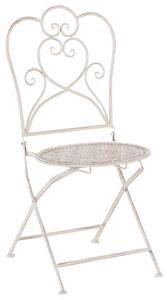 Metalowy zestaw 2 krzeseł balkonowych składanych beżowy Trieste Beliani