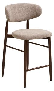 Beżowy/ciemnobrązowy tapicerowany hoker (wysokość siedziska 65 cm) Levanto – House Nordic