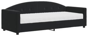 Sofa z materacem do spania, czarna, 80x200 cm, aksamit