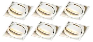 Set van 6 inbouwReflektorek / Spot / Spotow wit GU10 kantelbaar trimless - Oneon Oswietlenie wewnetrzne