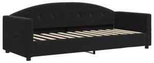 Sofa rozsuwana, czarna, 80x200 cm, aksamit
