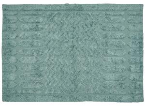 Dywan bawełniany włochaty boho wyszywany geometryczny wzór 160x230cm miętowy Sirnak Beliani