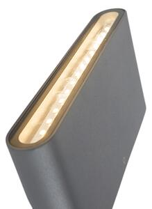 Zewnetrzna Zestaw 2 zewnętrznych kinkietów ciemnoszarych 17,5 cm z diodami LED - Batt Oswietlenie zewnetrzne
