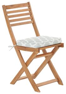 Składany zestaw mebli balkonowych drewno 2 krzesła stolik miętowe poduchy Fiji Beliani
