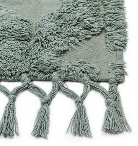 Dywan bawełniany włochaty boho z frędzlami 160x230cm zielony Kars Beliani