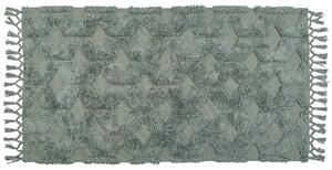 Dywan bawełniany włochaty boho z frędzlami 80x150cm zielony Kars Beliani