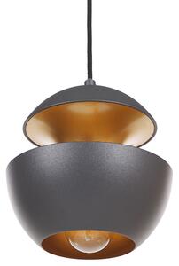 Nowoczesna lampa wisząca sufitowa okrągła metalowa czarna ze złotym Bojana Beliani