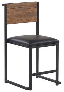 Industrialny zestaw do jadalni stół i 4 krzesła ciemne drewno z czarnym Burton Beliani