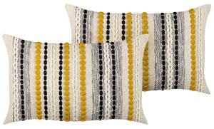 2 poduszki dekoracyjne wielokolorowe bawełna z wypełnieniem 40 x 60 cm Ardisia Beliani