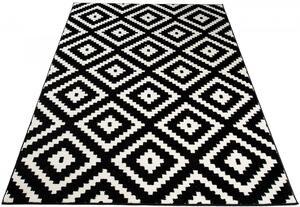 Czarny prostokątny dywan w marokański wzór - Mistic 9X