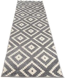 Szary wzorzysty chodnik dywanowy - Masero 5X