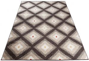 Brązowy dywan geometryczny do przedpokoju - Mistic 9X