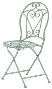 Metalowy zestaw mebli balkonowych stół 2 krzesła ozdobne zielony Trento Beliani