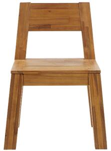 Rustykalny zestaw 4 krzeseł drewnianych ogrodowych jasne drewno akacjowe Livorno Beliani