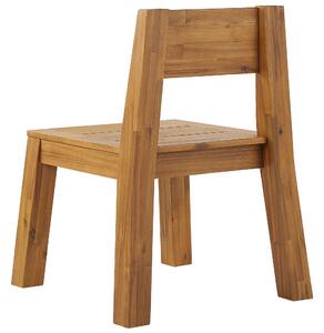 Rustykalny zestaw 4 krzeseł drewnianych ogrodowych jasne drewno akacjowe Livorno Beliani